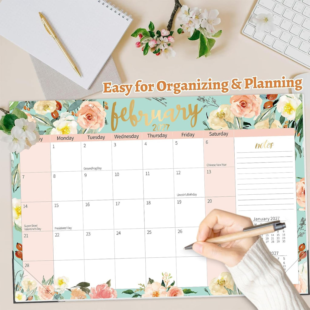 Guasslee Desk Calendar 2026-2027, 19 Month Jun 2026-Dec 2027, 17" X 11.5" | Academic Wall Calendar With To-Do List, Notes Section For School Year Office Home Teacher Planning