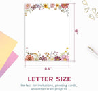 Flower Paper Stationery, Floral Letterhead Paper 8.5 x 11 Inches, 50 Sheets - Image 4