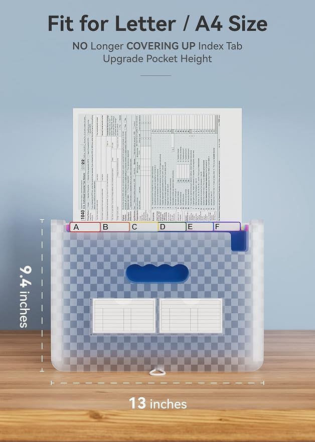 ABC life 26 Pockets Accordion File Organizer, Expanding File Folder, Portable - Image 3