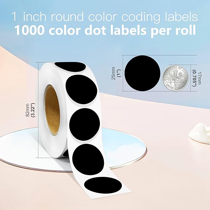 1 Inch Round Color Coding Labels, Round Color Dot Labels - Image 2