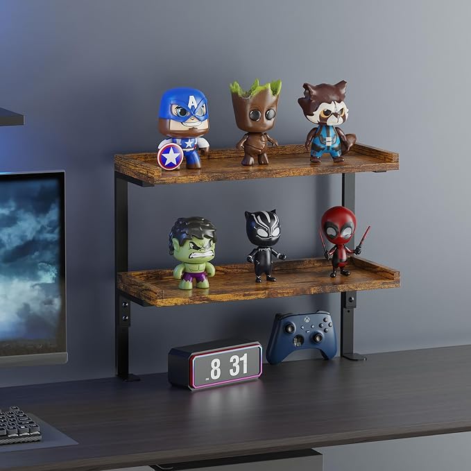 ART-GIFTREE Clamp On Desk Shelf 2-Tier, 16.5 in Wood Shelving Unit - Image 2