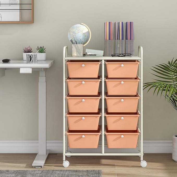 GLACER 10 Drawer Rolling Cart, Storage Cart - Image 2