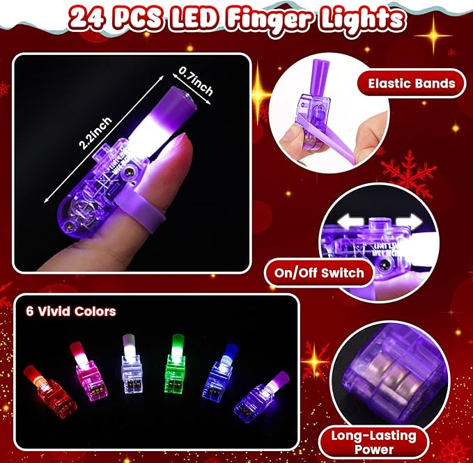 LovesTown 24PCS Christmas Party Favors Flashlights, Glow in The Dark Christmas - Image 3