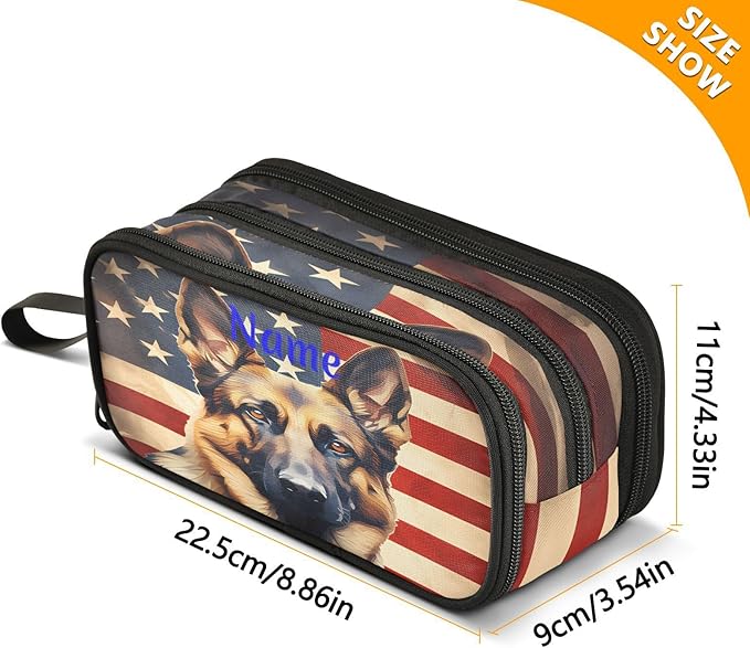 BOENLE Custom Dog German Shepherd Flag Pencil Case Box Boys Girls Personalized - Image 4