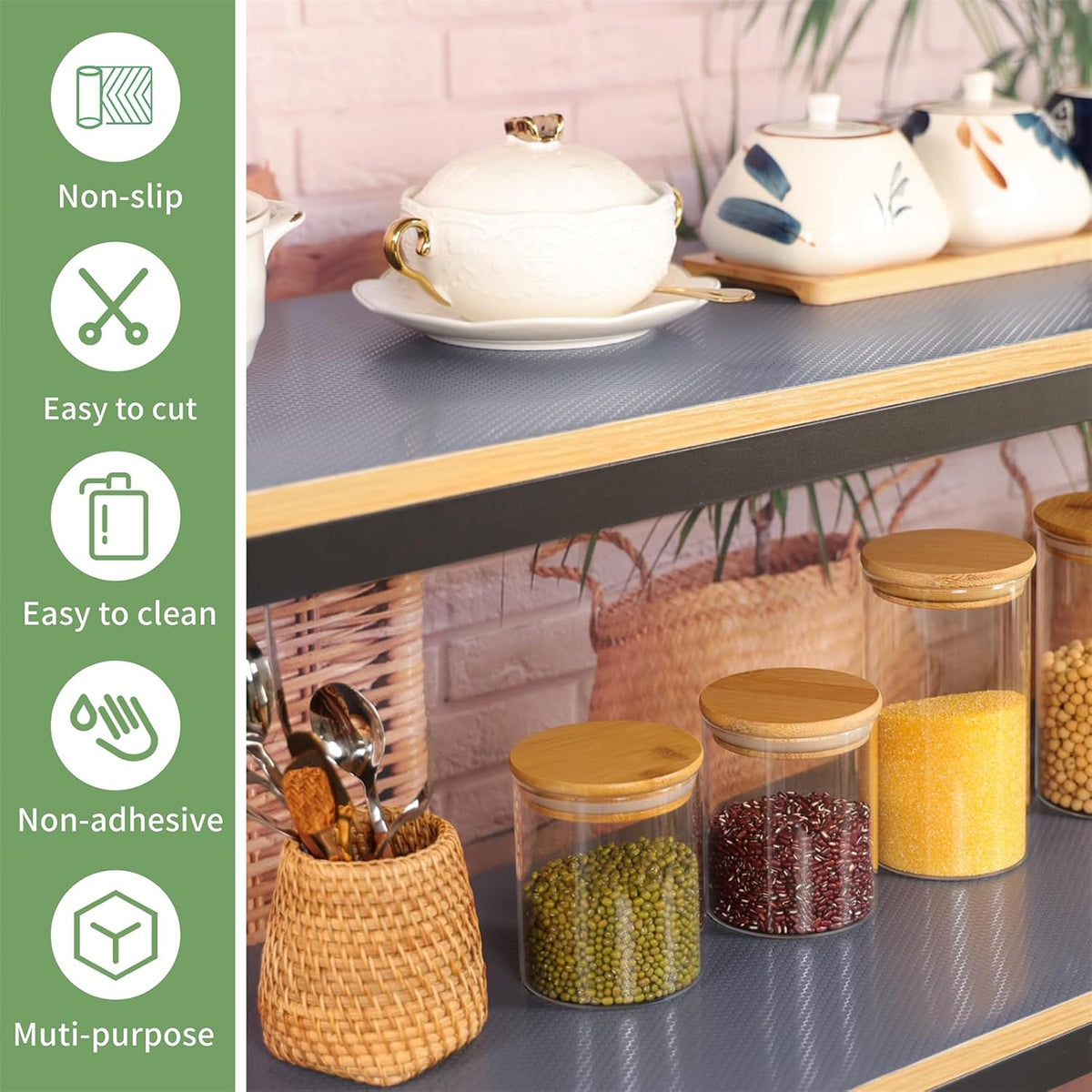 Shelf Liners 20 inch x 20 ft Shelf Liners for Kitchen cabinets nonstick Shelf...