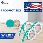 Perco Teal 1-Inch Round Circle Dot Sticker Labels - Image 2