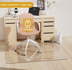 Tempered Glass Chair Mat 48" x 32",1/5" Thick for Office Desk,Rolling Chair Mat for Carpet, Odorless, Easy to Clean with 4 Non-Slip Pads for Carpet & Hardwood Floors