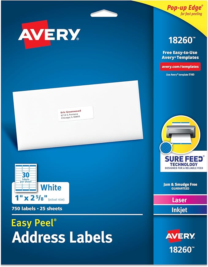 Avery Easy Peel Printable Address Labels by Avery