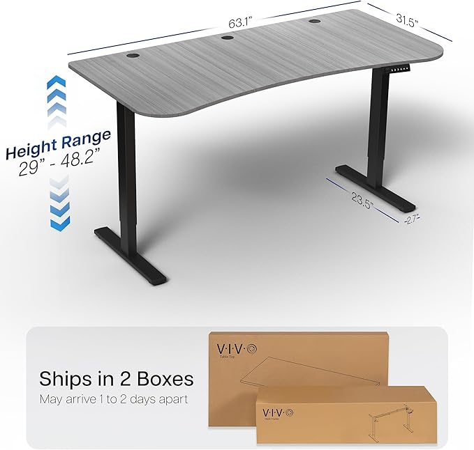 VIVO Electric 63 x 32 in Standing Desk, Memory Height Adjustment, 1B Series - Image 3