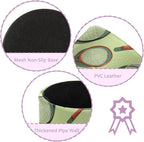 Leather Pen Holder for Desk Tennis Balls Racket Painted Pencil Cup Desktop - Image 2