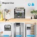 KZWKRG 4 Tier Magnetic File Holder, Large Capacity Mesh Hanging Wall Organizer - Image 6