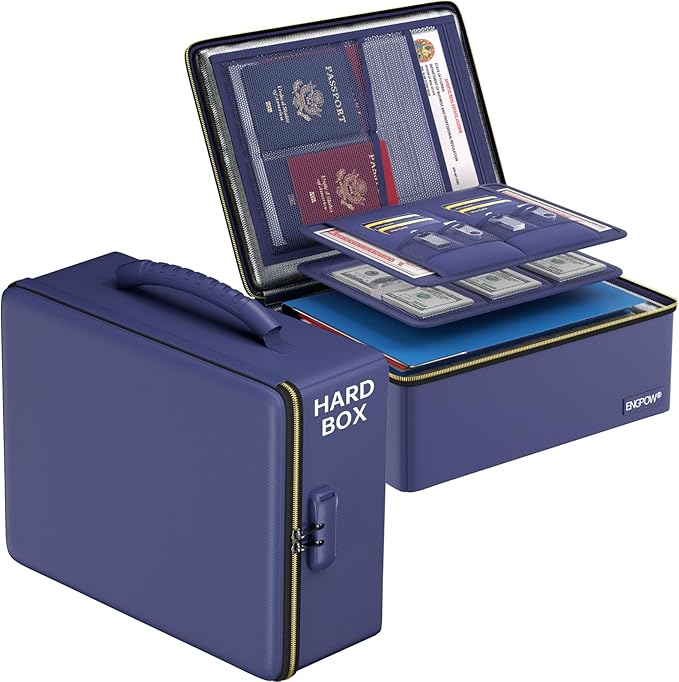ENGPOW Fireproof Document Box, Hard Fireproof Box by ENGPOW
