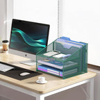 Samstar Green Desk File Organizer, Mesh Letter File Folder Holder - Image 2