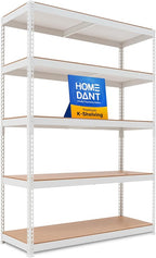 HOMEDANT 47.7" W 5 Tier Heavy Duty Garage Shelving Adjustable Metal Rack by TheBestOrganizingSolution