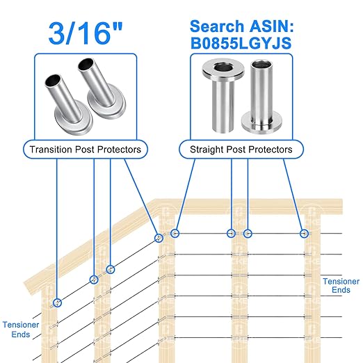 CKE 40 PCS 30 Degree Angle Cable Railing Corner Protector Sleeve - Image 4