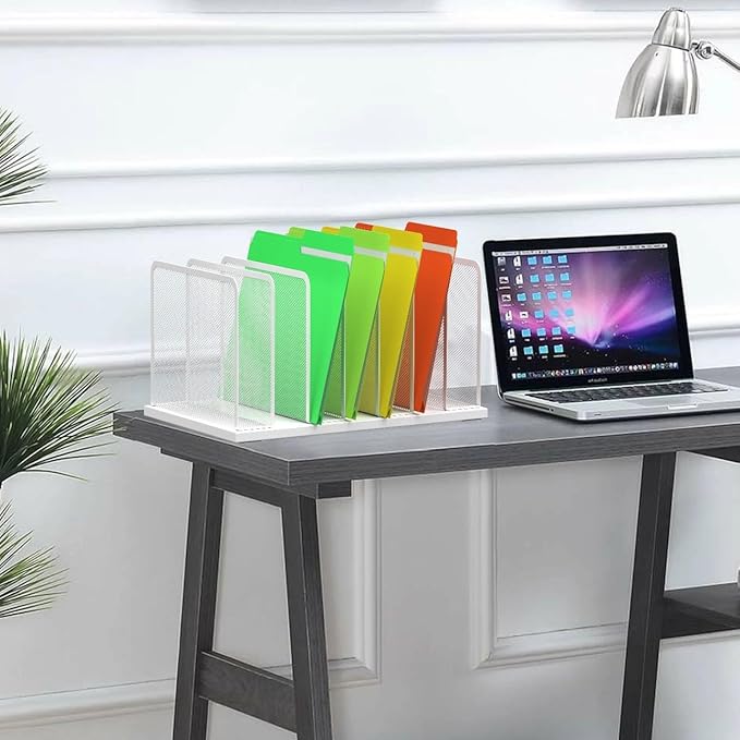 Kuntine.B Desk File Organizer Upright Mesh Desktop Organizer File Sorter Office - Image 6