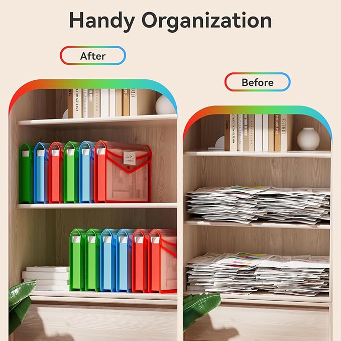 ABC life 6-Pack Plastic Expanding File Folder, Translucent Envelopes - Image 6