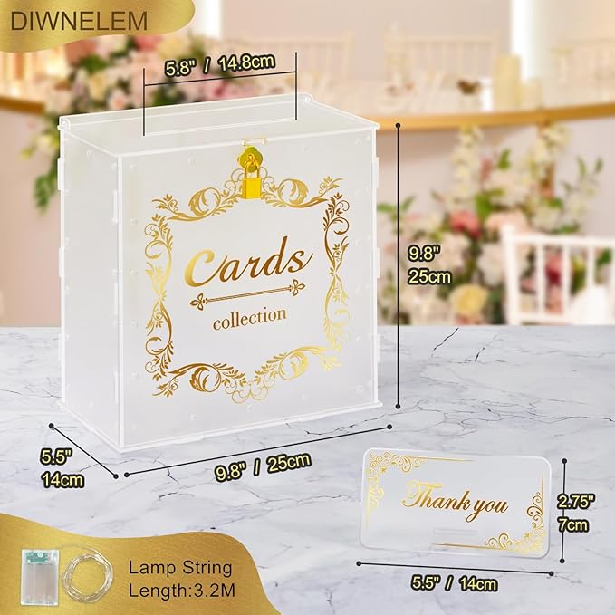 DIWNELEM Acrylic Wedding Card Box - Image 2