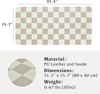 Ohocut Checkered Desk Mat, 31.5" x 15.7" Large Cute Beige Khaki Aesthetic Retro - Image 4
