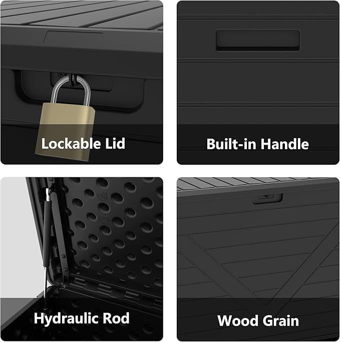 PATIOEASY Outdoor Storage Box 260GAL Waterproof Resin Deck Box, UV-Resistant - Image 7