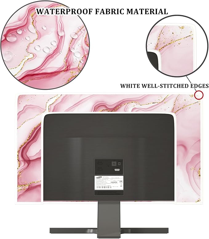 Baocicco Gold Pink Marble Waterproof TV Display Screen Cover 58, 60 Inch TV - Image 3