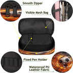 Pardick Football Fire Pencil Case，Big Capacity Pencil Pouch Coin Pouch - Image 5