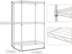M MZG 3 Tiers Shelf Metal Storage Shelves Wire Rack Closet Organizers - Image 8