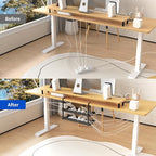 WIGAKDRU 31Inch Extendable Under Desk Cable Management Tray Multi-Model Metal - Image 2
