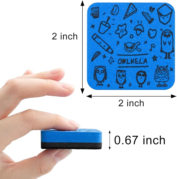 OWLKELA 30 Pack Whiteboard Eraser, Magnetic Blue Whiteboard Eraser - Image 2