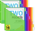 Sooez 16 Count Dividers with Pockets, 8 Tabs Binder Dividers by Sooez