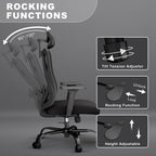 mesh office chair with headrest, lumbar support, 3d on a desk or shelf