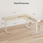 FLEXISPOT 71" L Shaped Standing Desk Electric Corner Table - Image 3