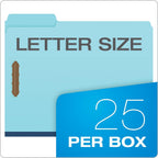 Pendaflex Globe Weis Pressboard Fastener Folders, Letter Size, Light Blue, 1" Expansion, 1/3 Cut, 25/BX (615F21-3BLU)