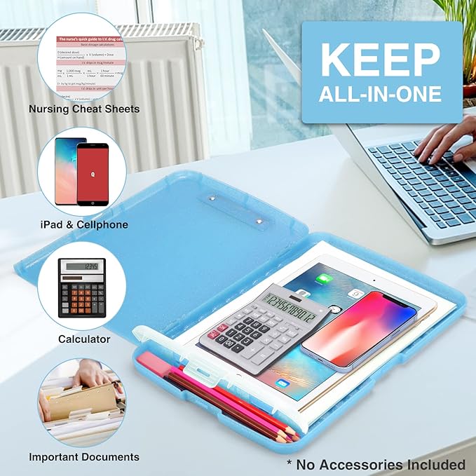 Sooez Glitter Clipboard with Storage, High Capacity Clip Boards 8.5x11 with Pen - Image 4