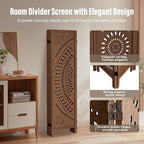 ALeesing 6 Panel Wood Room Divider Fully Assembled, Decorative Room Dividers - Image 3