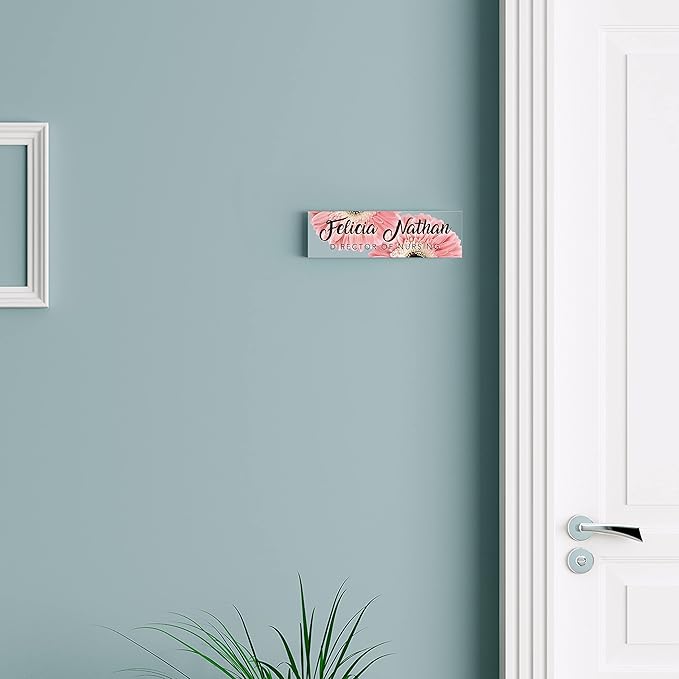 Artblox Personalized Office Desk Name Plate and Business Card Holder | Clear - Image 5