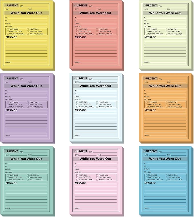 Eaasty 9 Pieces While You were Out Pads 4 x 5 Inches Assorted Colors Sticky by Eaasty