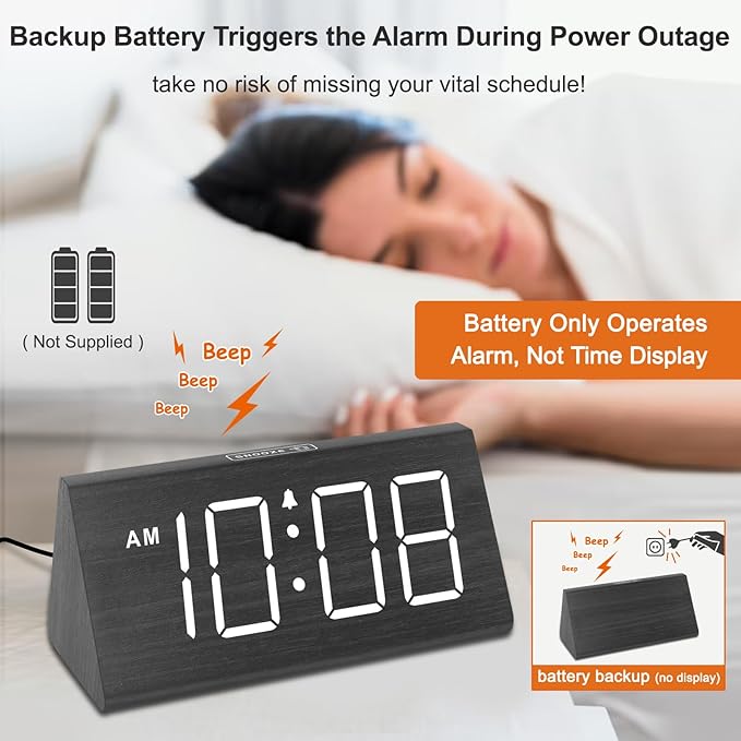 DreamSky Wooden Digital Alarm Clocks - Image 3