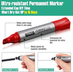 Fuutreo 16 Pcs Jumbo Size Permanent Markers Bulk Large Chisel Tip Permanent - Image 3