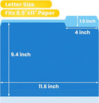 SUNEE File Folders, 100 Pack Manilla Folders 8.5 x 11, Colored File Folders - Image 2