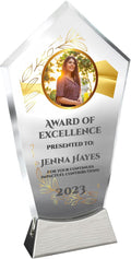 9 1/4" Personalized Award Glass Plaque, Personalized as Awards and Trophies, Glass Awards Plaques as Retirement and Employee of the Month Plaque, Appreciation and Leadership Gifts Designs (Design 6)