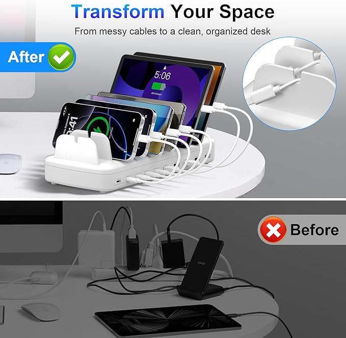 510W Fast Charging Station for Multiple Devices, 10 Port USB C Charger Station - Image 5
