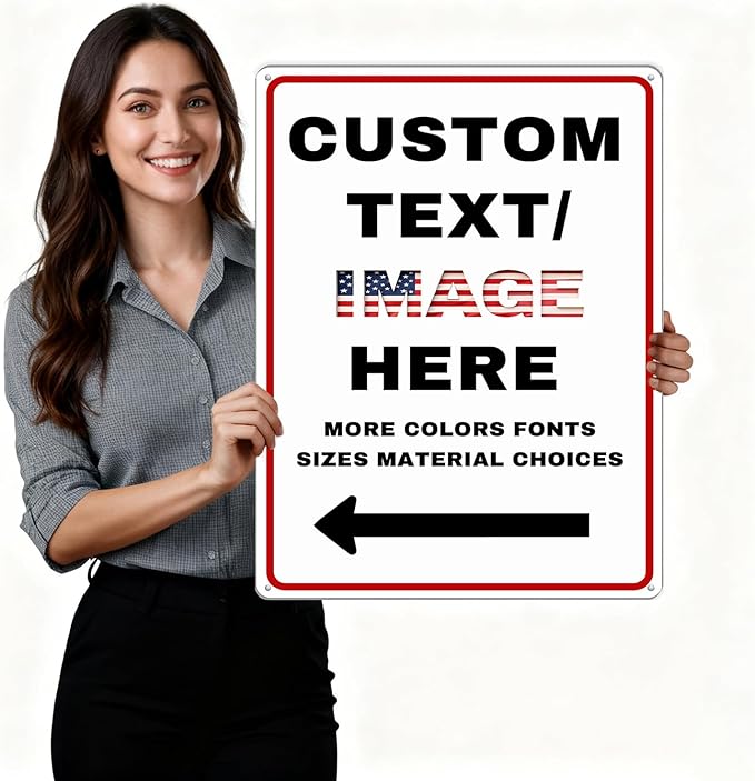 Custom Directional Arrow Sign Large, Personalized Metal Address Plaque - Image 2