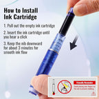 WRITECH Clictek Fountain Pen Retractable: Blue Ink Medium Nib Transparent Barrel - Image 2