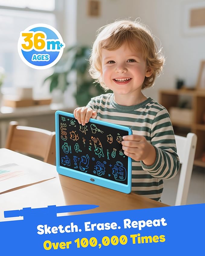 TEKFUN LCD Writing Tablet for Kids Boys Toys, 12 Inch Erasable Doodle Board - Image 2