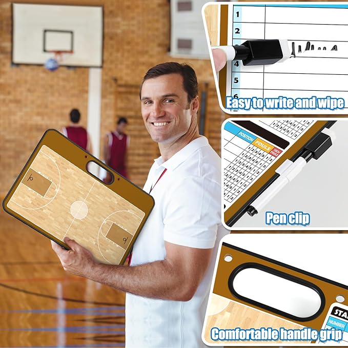 Torlam Magnetic Dry Erase Coach Board, Basketball Coaching Clipboard - Image 5