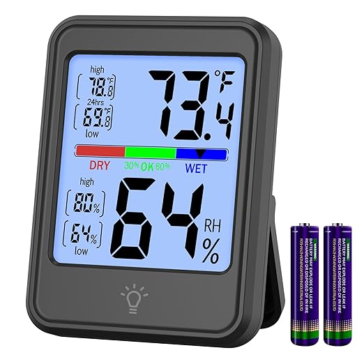 Digital Thermometer Hygrometer, Indoor Wall Thermometer, Indoor Humidity by KJMOPRO