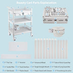 Rolling Utility Cart, Qiwey Medical Utility Cart - Image 7