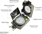 Anbte Compass Hiking Survival, IP65 Waterproof Metal Compass - Image 4