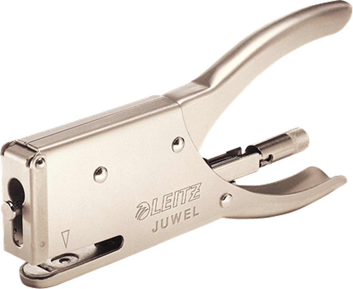 Leitz Juwel Metal Stapler Pliers, 12 Sheets, Matt, Nickel (Nickel, Stapler Pliers + 1 Stapler)